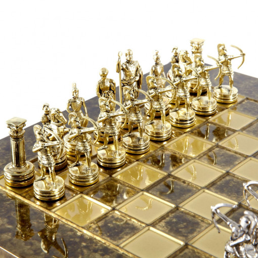 Šah Komplet - Grčki Strelci Braon 28cm