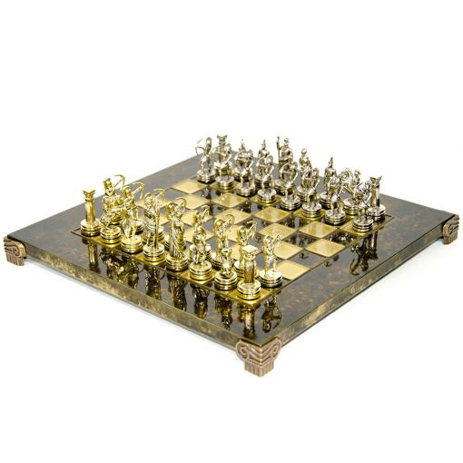 Šah Komplet - Grčki Strelci Braon 28cm