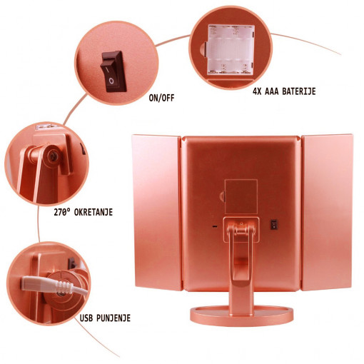 Ogledalo Za Šminkanje Bronzano