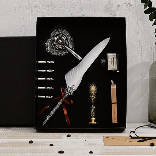 Deluxe Set za Pisanje - Belo Pero