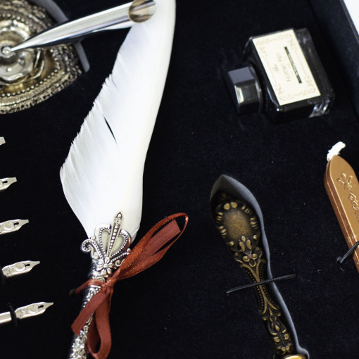 Deluxe Set za Pisanje - Belo Pero