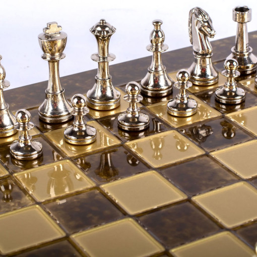 Šah Komplet - Metal Klasik Braon 36cm