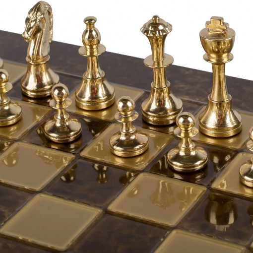 Šah Komplet - Metal Klasik Braon 36cm