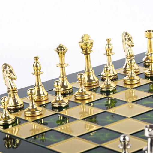 Šah Komplet - Metal Klasik Zeleni 36cm