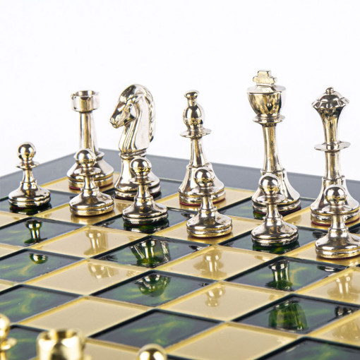 Šah Komplet - Metal Klasik Zeleni 36cm
