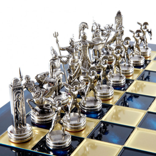 Šah Komplet Grčka Mitologija Plavi 36cm