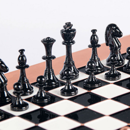 Šah Komplet - Metal Klasik Bakar 28cm