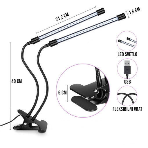 Dvostruka Led Lampa Za Biljke