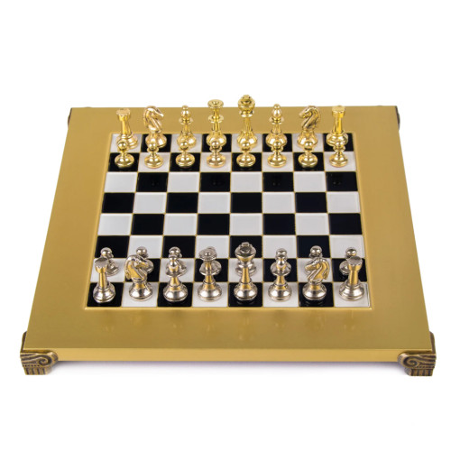 Šah Komplet - Metal Klasik Crno-Bela 28cm