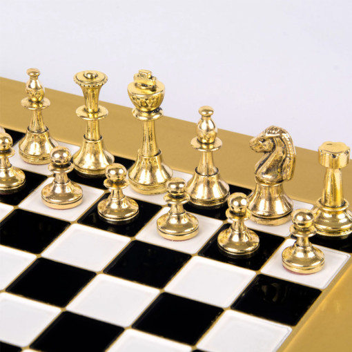 Šah Komplet - Metal Klasik Crno-Bela 28cm