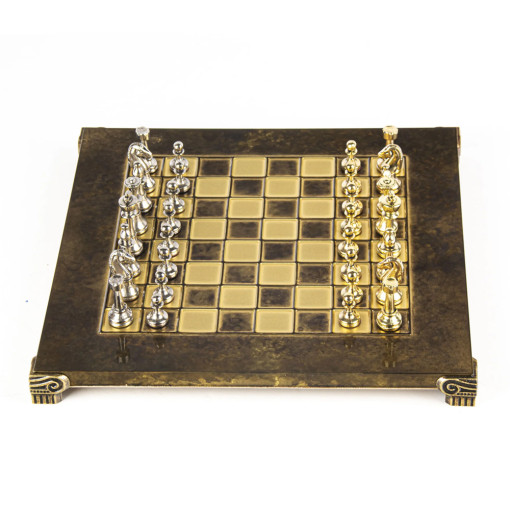 Šah Komplet - Metal Klasik Braon 28cm