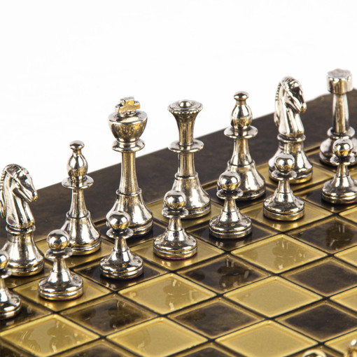 Šah Komplet - Metal Klasik Braon 28cm