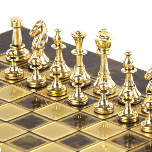 Šah Komplet - Metal Klasik Braon 28cm