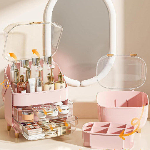 Beauty Box Organizer 2u1 - Roza